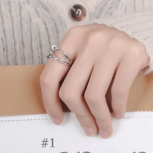 Comfort Fit Adjustable Silver Ring