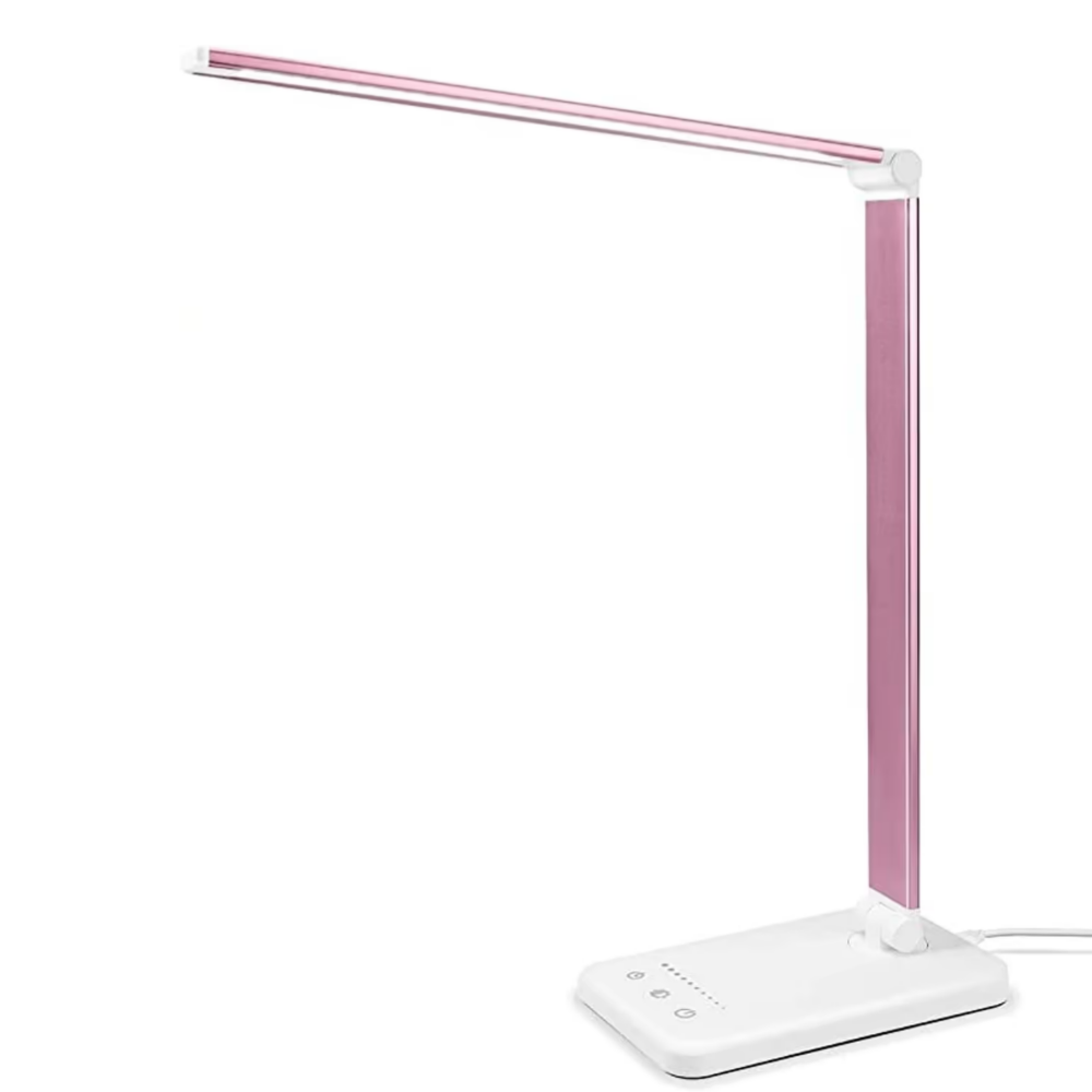 Compact LED Office Lamp with USB Port and 5 Bright Modes