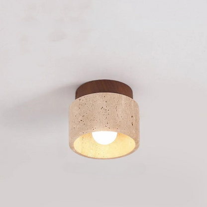 Elegant Travertine Hanging LED Light for Hallway