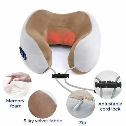 Contour Neck Pillow with Memory Foam for Back Support