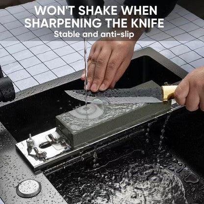 Compact Water Stone Sharpening Kit with Fixed Stand