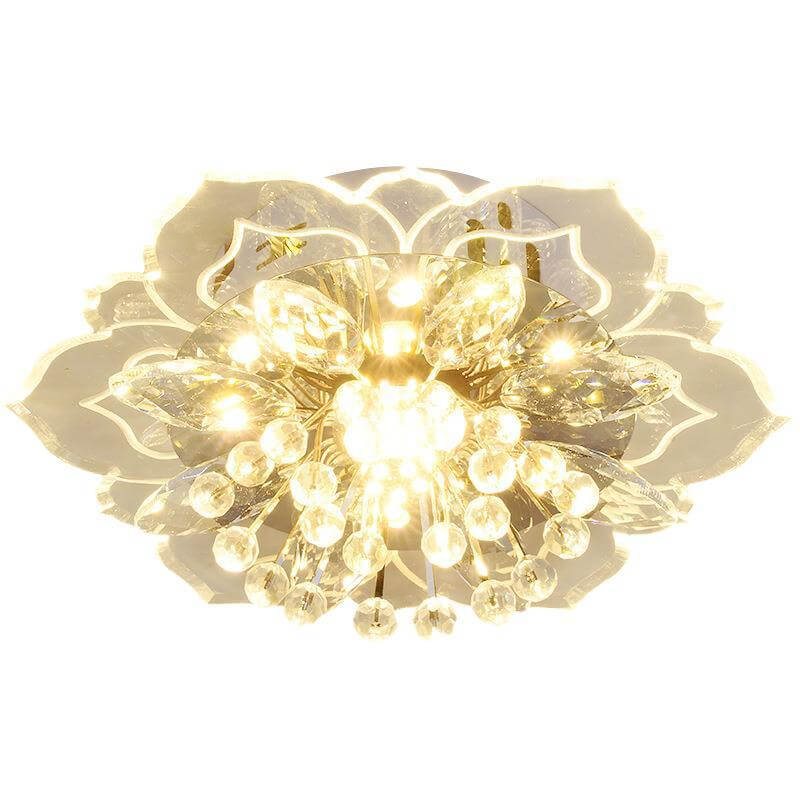 Stylish Floral LED Ceiling Lamp | Color Changing Crystal Light