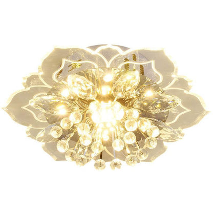 Stylish Floral LED Ceiling Lamp | Color Changing Crystal Light