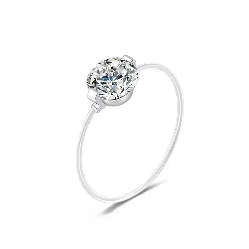 Befez | 1-2 Carat Moissanite Thin Band Engagement Ring - Befez