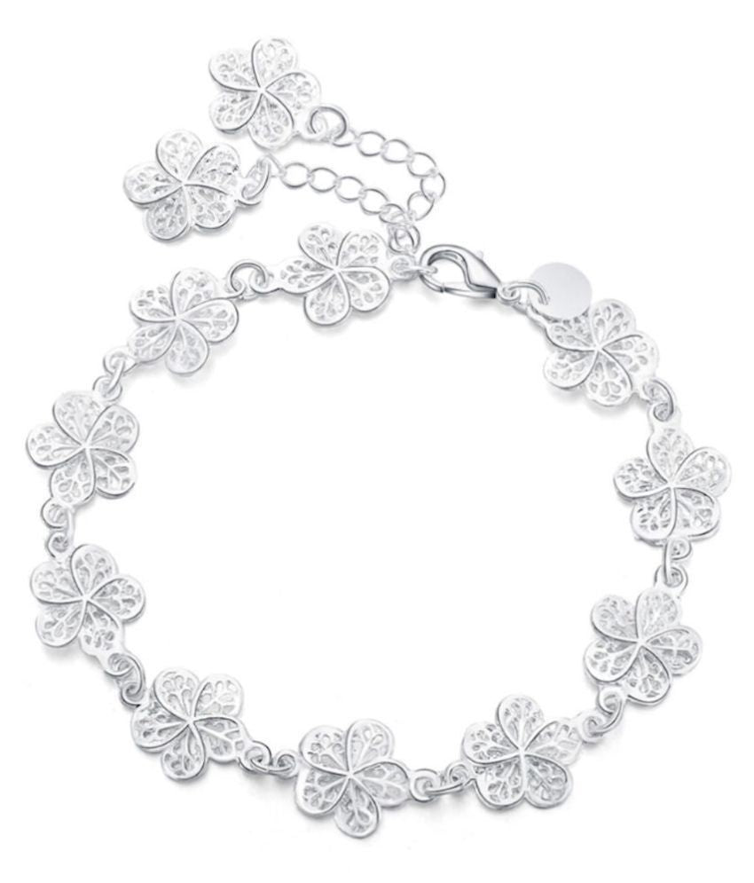Delicate Sterling Silver Chain Bracelet with Fancy Details