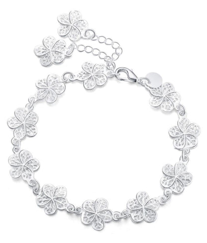 Delicate Sterling Silver Chain Bracelet with Fancy Details