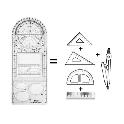 Practical 3-in-1 Math Ruler Set