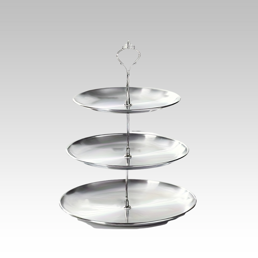 Stainless Steel Triple Serving Platter for Parties