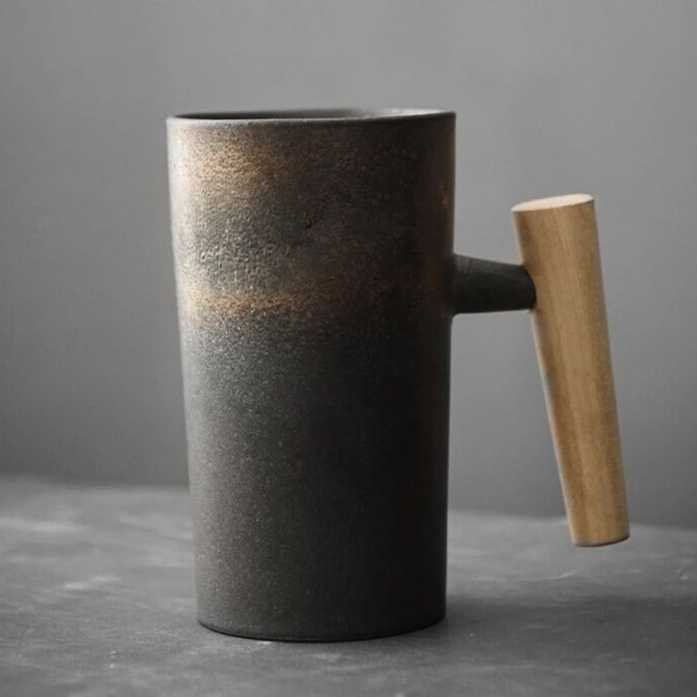 Unique Wooden Handle Coffee Mug