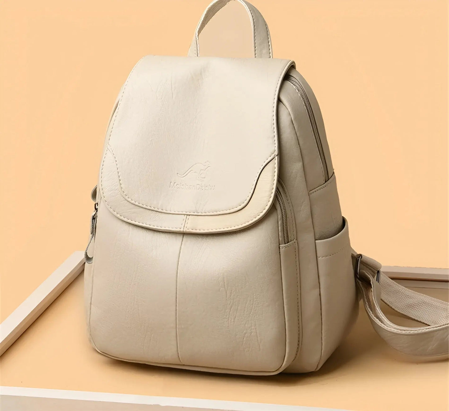 Classic Brown Leather Ladies Backpack