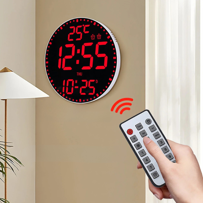 Digital LED Wall Clock with Calendar and WiFi