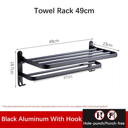 Space Saving Foldable Bathroom Towel Holder