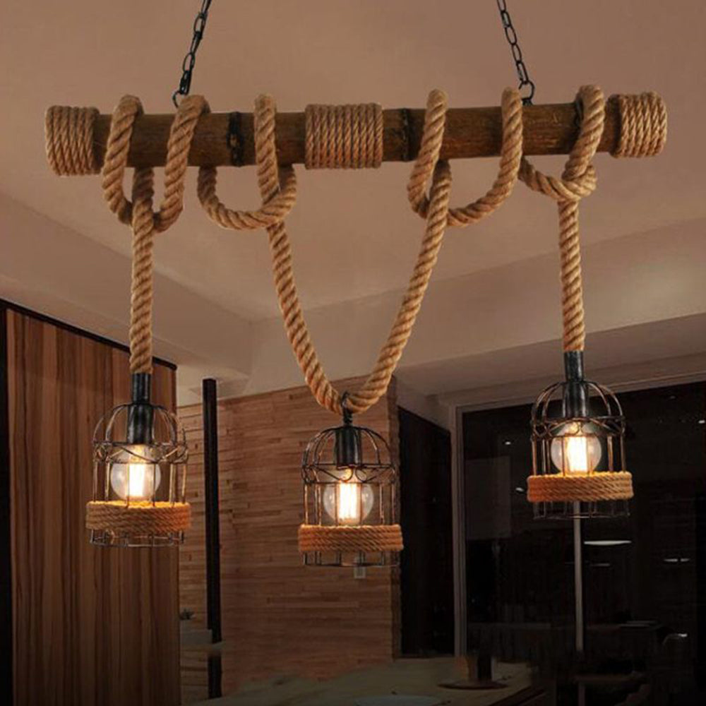 Vintage Industrial Wooden Pendant Lamp