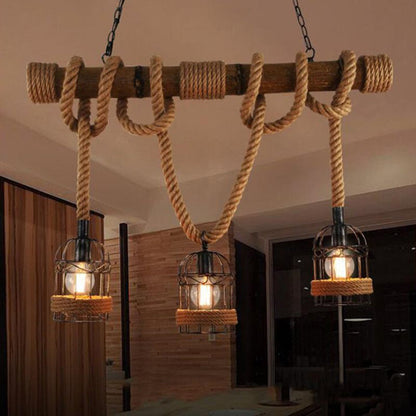 Vintage Industrial Wooden Pendant Lamp