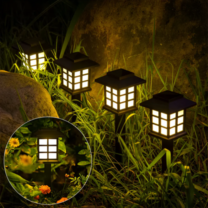 Premium Solar Garden Lamp Black Outdoor