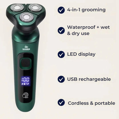 Multi-Functional Waterproof Shaver with LED Screen