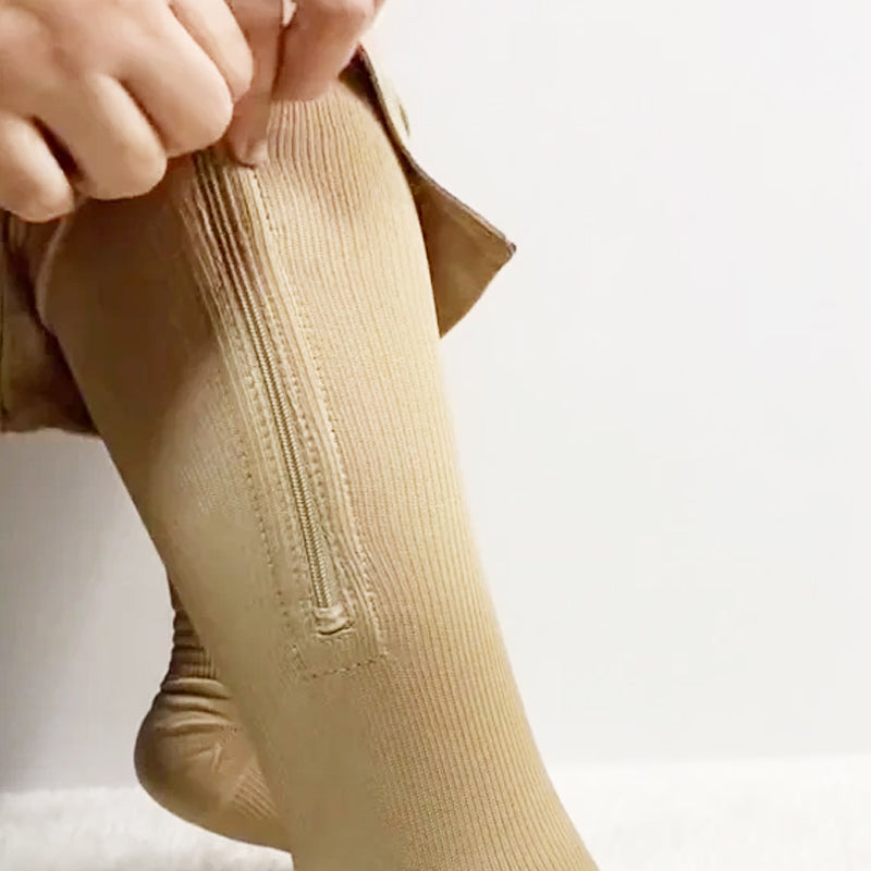 Comfortable Fit Compression Socks with Zip Closure