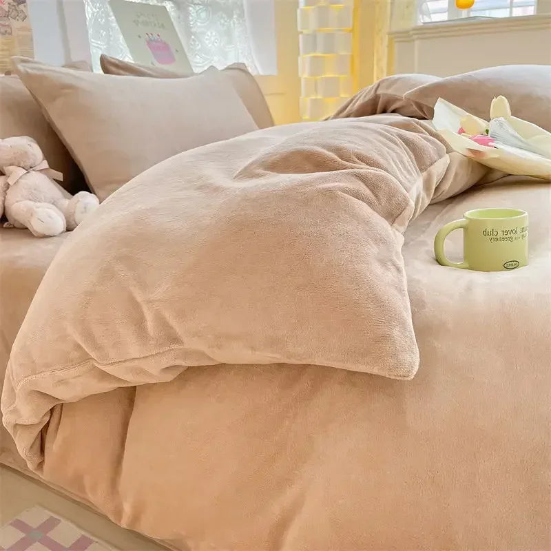 Soft Plush Fleece Duvet Cover Set