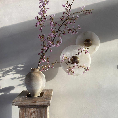 Round White Metal Wall Light - Befez