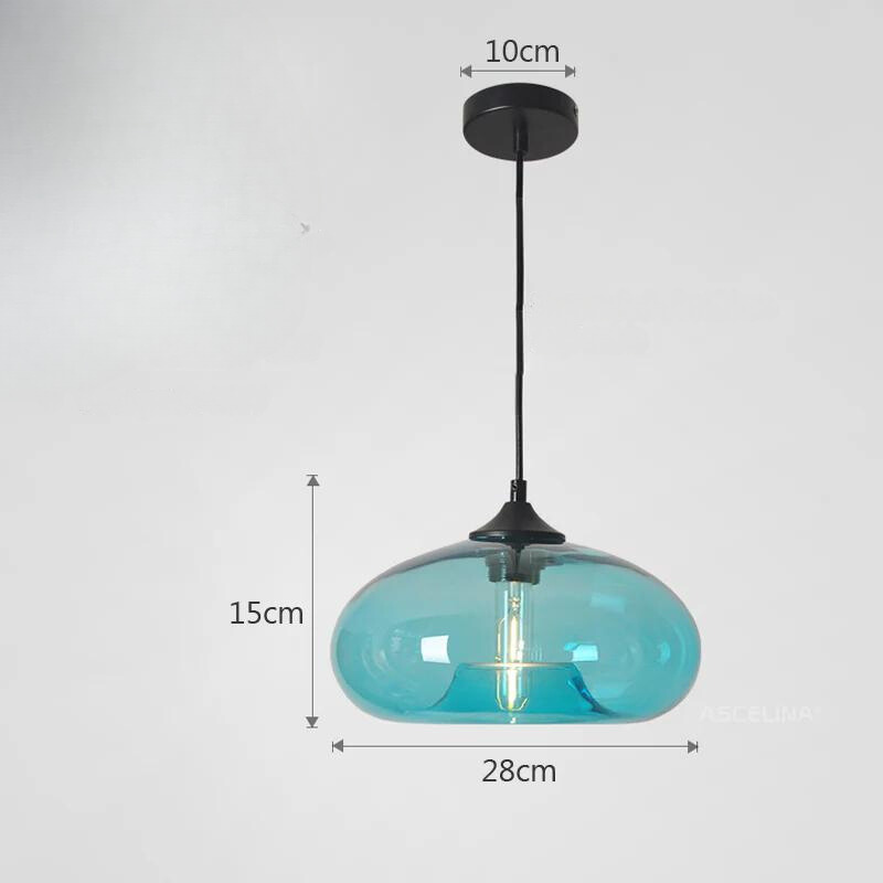 Retro Glass Hanging Lamp Pendant Light