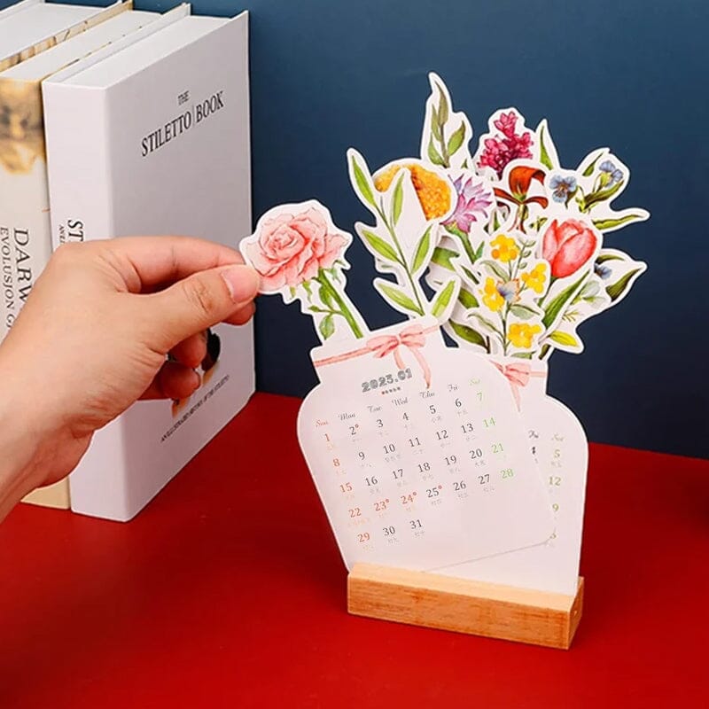 Stylish Wooden 2024 Office Desk Calendar