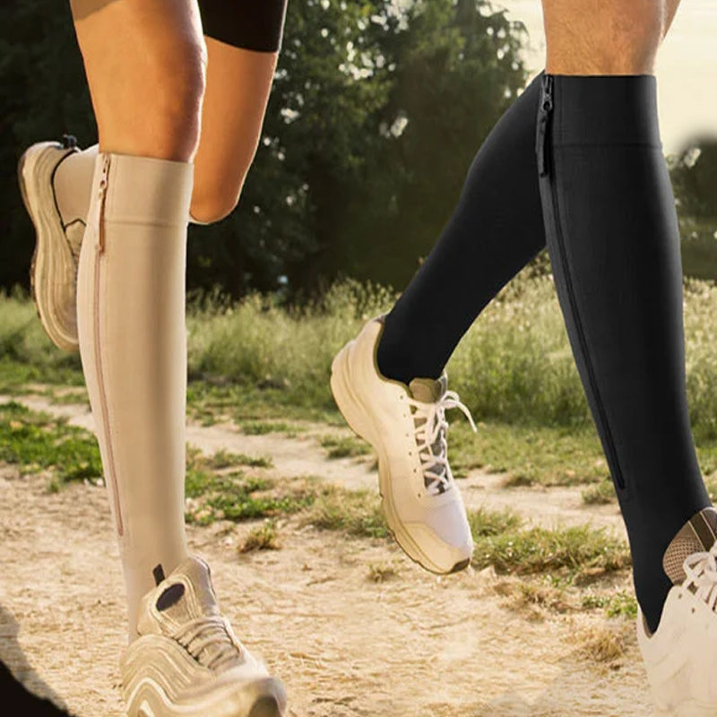 Comfortable Fit Compression Socks with Zip Closure