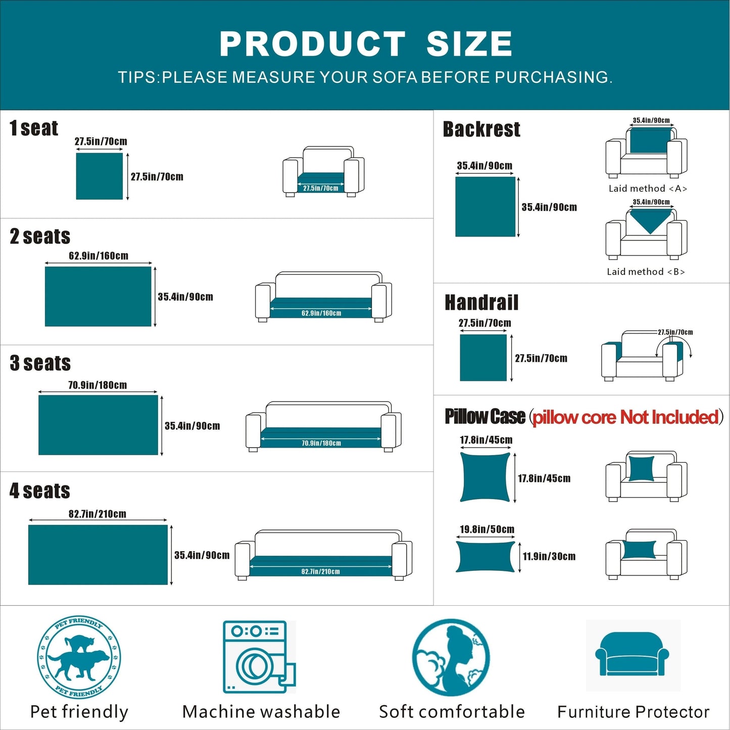 Fitted One-Piece Couch Cover - Befez