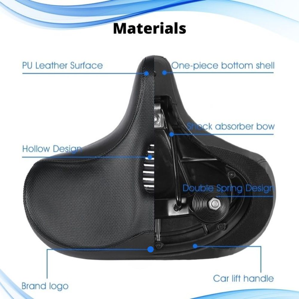 Big Bike Seat With Cushioned Pad and Waterproof Cover