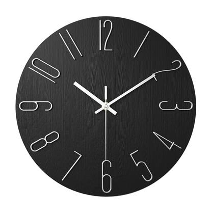 Befez | Sleek Black Silent Clock | 30cm Contemporary Style - Befez