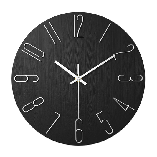 Befez | Sleek Black Silent Clock | 30cm Contemporary Style - Befez