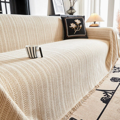 Soft Chenille Tassel Throw Sofa Cover