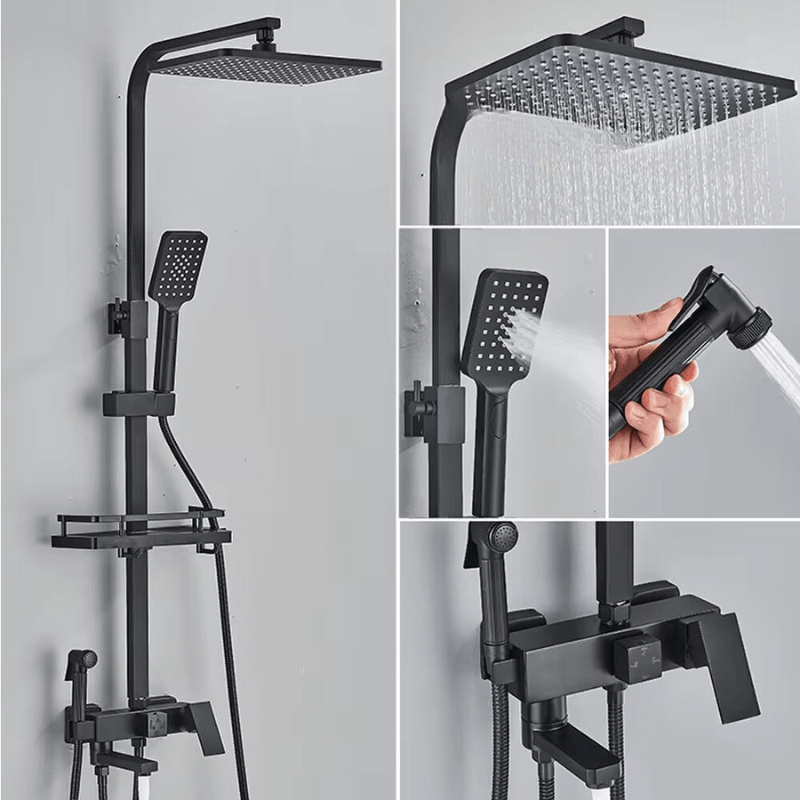 Premium Rain Shower Head Set with 4 Spray Modes