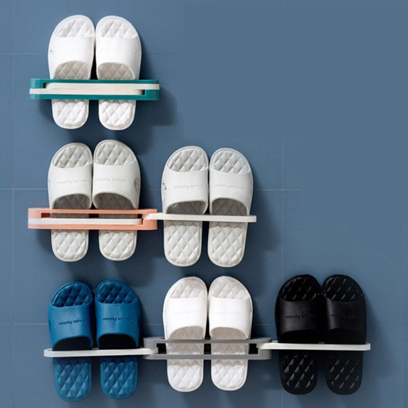 Space Saving Stick On Folding Shoe Organizer