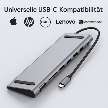 Compact 11-in-1 USB-C Laptop Dock with HDMI and Ethernet