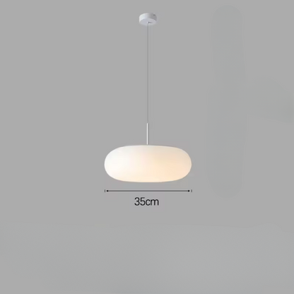 Stylish White Pendant Light with Soft LED Glow