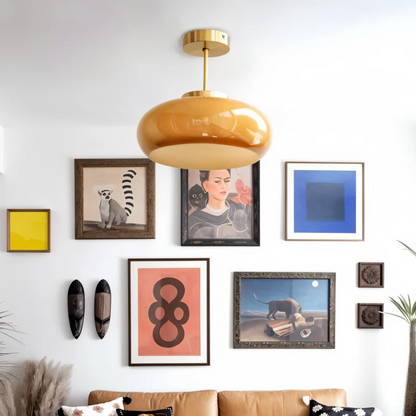 Retro Style Yellow Hanging Lamp