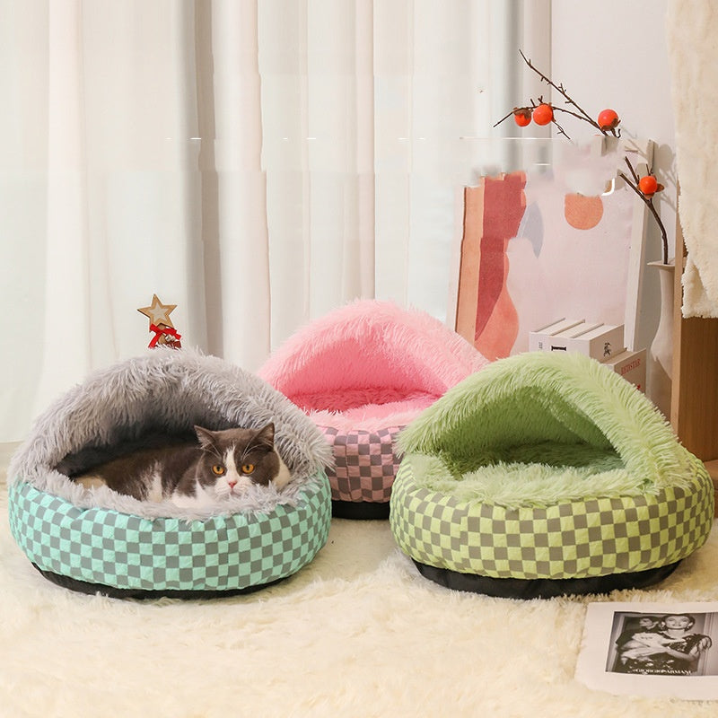 Plush Reversible Cat House Bed - Befez