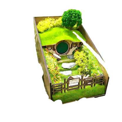 Unique Wooden Book Stands with Mini Scene Design