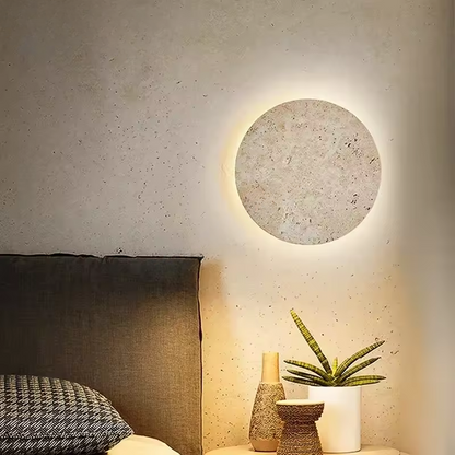 Rustic Travertine Stone Wall Lamp - Befez