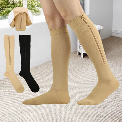 Comfortable Fit Compression Socks with Zip Closure