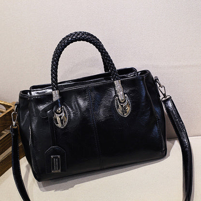 Premium Wax Leather Tote Handbag