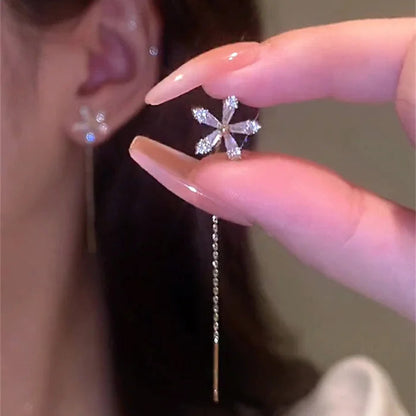 Sparkling Diamond Floral Stud Earrings