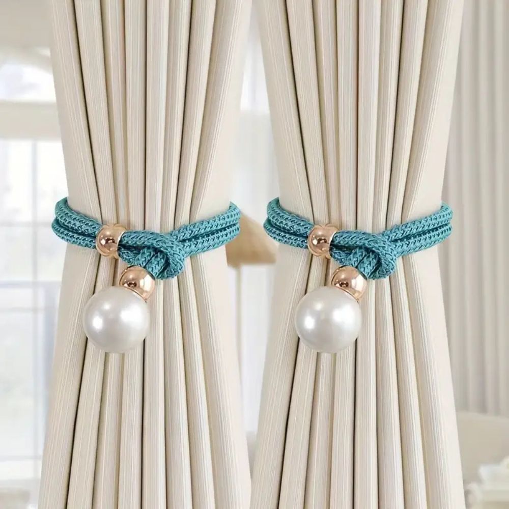 Shiny Pearl Curtain Tieback 2 Piece Set