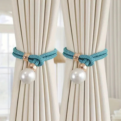 Shiny Pearl Curtain Tieback 2 Piece Set