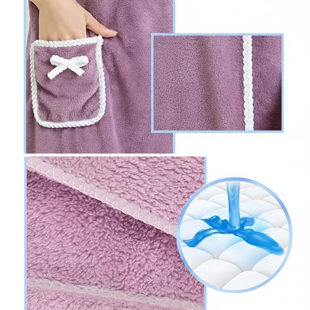 Quick Dry Fleece Hooded Bathrobe