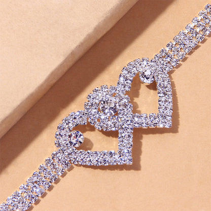 Sparkling Heart Glitter Anklet