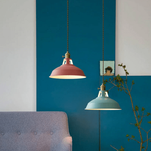 Retro Pastel Pendant Light - Chic Metal Glow - Befez