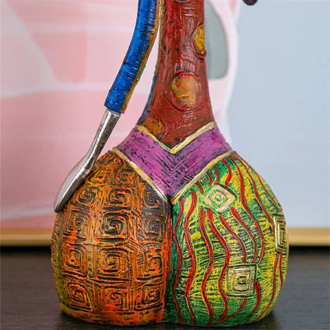 Vibrant Female Figurine Resin Art Statue for Home Decoration