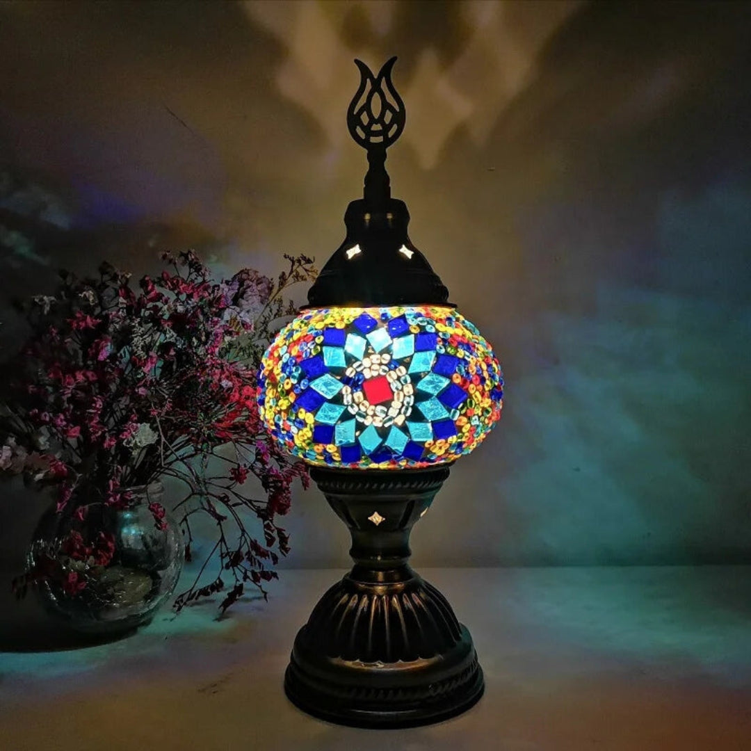 Vibrant Multicolor Glass Table Lamp