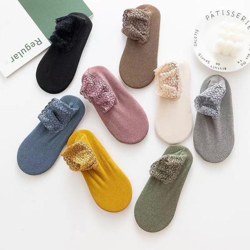 Cozy Socks with Fashionable Lace Design